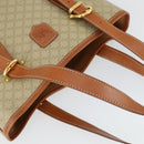CELINE Macadam Canvas Tote Bag PVC Beige Gold Auth 164865V-6