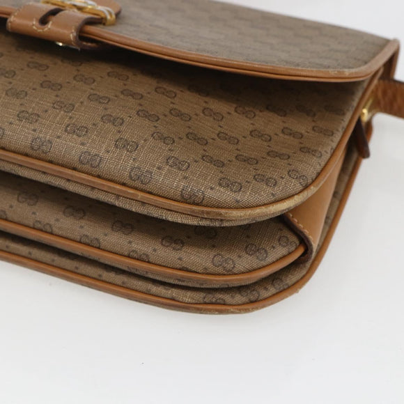 GUCCI Micro GG Supreme Shoulder Bag PVC Beige Gold 001 406 1780 Auth 164866