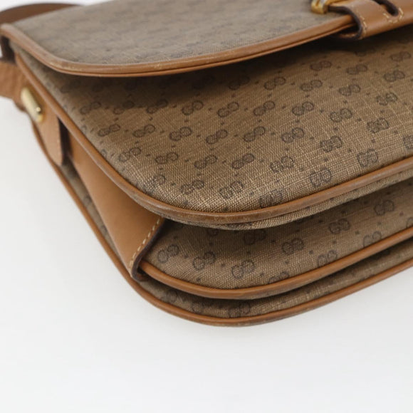 GUCCI Micro GG Supreme Shoulder Bag PVC Beige Gold 001 406 1780 Auth 164866