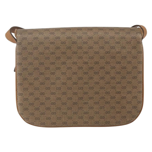 GUCCI Micro GG Supreme Shoulder Bag PVC Beige Gold 001 406 1780 Auth 164866