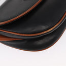 CELINE Shoulder Bag Leather Black Gold Auth 164870-9