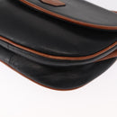 CELINE Shoulder Bag Leather Black Gold Auth 164870-14