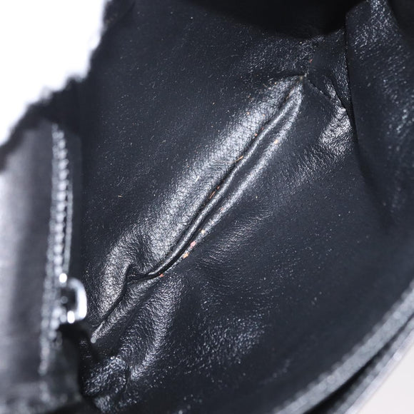 CELINE Shoulder Bag Leather Black Gold Auth 164870