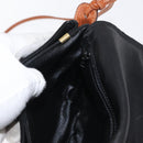 CELINE Shoulder Bag Leather Black Gold Auth 164870-21