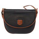 CELINE Shoulder Bag Leather Black Gold Auth 164870-13