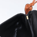 CELINE Shoulder Bag Leather Black Gold Auth 164870-23