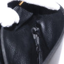 CELINE Shoulder Bag Leather Black Gold Auth 164870-24