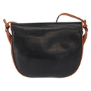 CELINE Shoulder Bag Leather Black Gold Auth 164870-2
