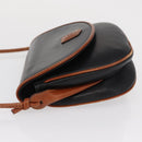 CELINE Shoulder Bag Leather Black Gold Auth 164870-4