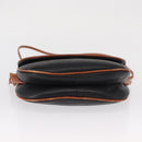 CELINE Shoulder Bag Leather Black Gold Auth 164870-5