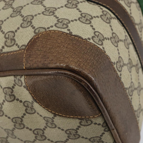 GUCCI GG Supreme Web Sherry Line Hand Bag PVC Beige Gold Auth 164871
