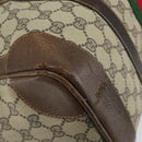 GUCCI GG Supreme Web Sherry Line Hand Bag PVC Beige Gold Auth 164871-13