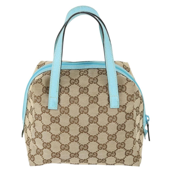 GUCCI GG Canvas Hand Bag Beige Auth 164873A