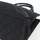 GUCCI GG Canvas Bambus Handtasche Nylon Schwarz Silber 002 1010 Auth 164874-9