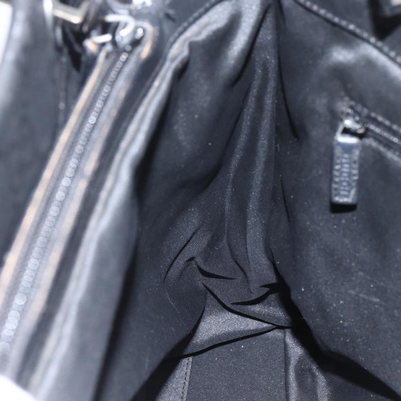 GUCCI GG Canvas Bamboo Hand Bag Nylon Black Silver 002 1010 Auth 164874