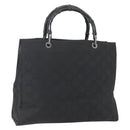 GUCCI GG Canvas Bambus Handtasche Nylon Schwarz Silber 002 1010 Auth 164874-1