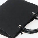 GUCCI GG Canvas Bambus Handtasche Nylon Schwarz Silber 002 1010 Auth 164874-6