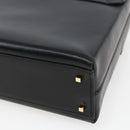 Salvatore Ferragamo Gancini Hand Bag Leather 2way Black Gold Auth 164875V-17