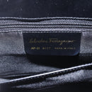 Salvatore Ferragamo Gancini Hand Bag Leather 2way Black Gold Auth 164875V-11