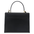 Salvatore Ferragamo Gancini Hand Bag Leather 2way Black Gold Auth 164875V-2