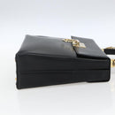 Salvatore Ferragamo Gancini Hand Bag Leather 2way Black Gold Auth 164875V-4