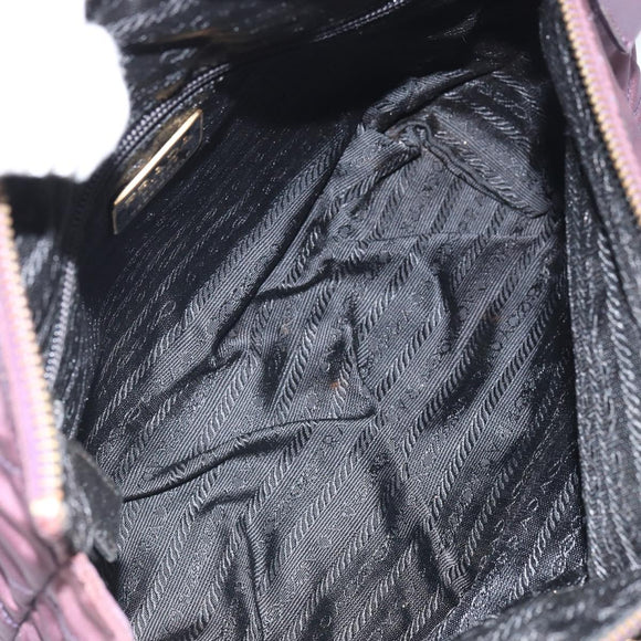 PRADA Chain Quilted Shoulder Bag Nylon Purple Gold Auth 164881