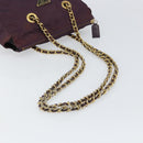 PRADA Chain Quilted Shoulder Bag Nylon Purple Gold Auth 164881-7