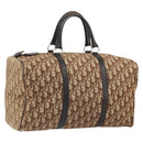 Christian Dior Trotter Canvas Boston Bag Beige Gold Auth 164883-1
