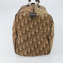 Christian Dior Trotter Canvas Boston Bag Beige Gold Auth 164883-5