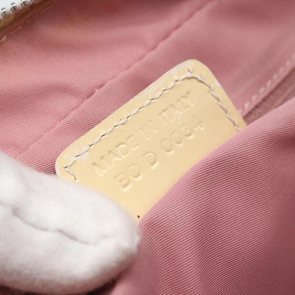 Christian Dior Trotter Canvas Shoulder Bag PVC Pink Silver Auth 164884