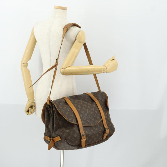 LOUIS VUITTON Monogram Saumur 43 Shoulder Bag M42252 LV Auth 164888