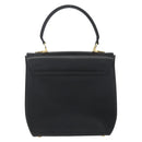 Salvatore Ferragamo Gancini Hand Bag Leather Black Gold Auth 164903-2