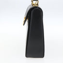 Salvatore Ferragamo Gancini Hand Bag Leather Black Gold Auth 164903-4