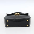 Salvatore Ferragamo Gancini Hand Bag Leather Black Gold Auth 164903-5