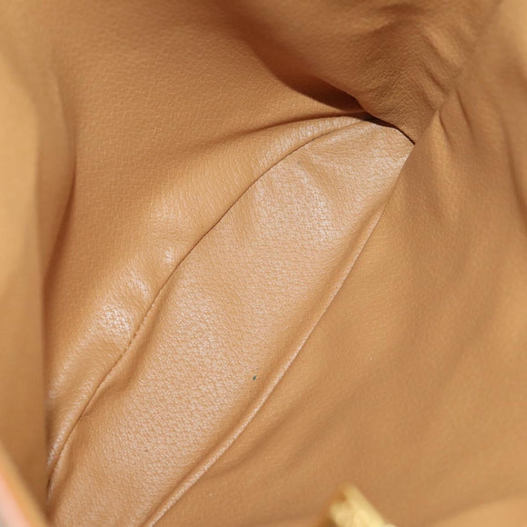 CELINE Macadam Canvas Tote Bag PVC Leather Brown Gold Auth 164910