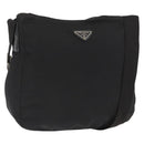 PRADA Shoulder Bag Nylon Black Silver Auth 164915-1