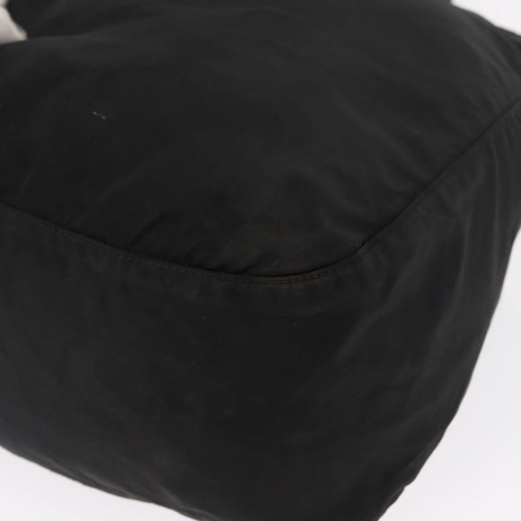 PRADA Shoulder Bag Nylon Black Silver Auth 164915
