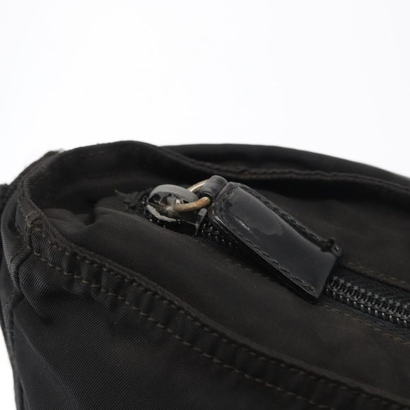 PRADA Shoulder Bag Nylon Black Silver Auth 164915
