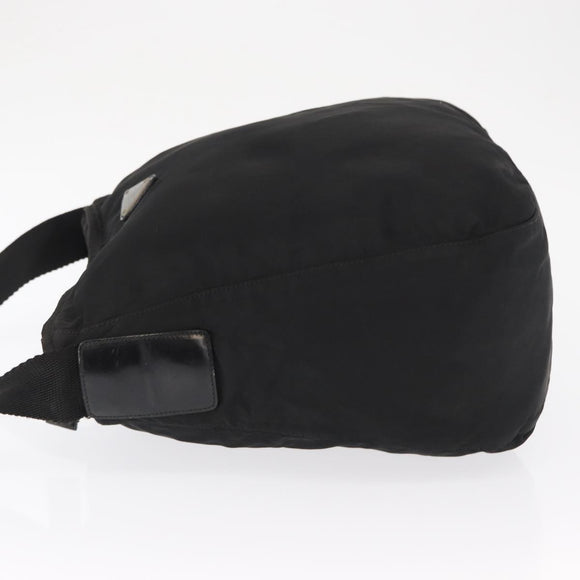 PRADA Shoulder Bag Nylon Black Silver Auth 164915