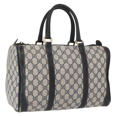 GUCCI GG Supreme Hand Bag PVC Navy Gold 98 47 002 0468 Auth 164917