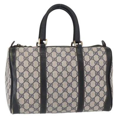 GUCCI GG Supreme Hand Bag PVC Navy Gold 98 47 002 0468 Auth 164917 - 0