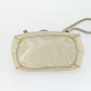 PRADA Hand Bag Leather 2way Gray Gold Auth 164922-5