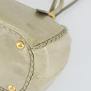PRADA Hand Bag Leather 2way Gray Gold Auth 164922-10