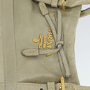 PRADA Hand Bag Leather 2way Gray Gold Auth 164922-18