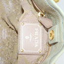 PRADA Hand Bag Leather 2way Gray Gold Auth 164922-19