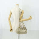 PRADA Hand Bag Leather 2way Gray Gold Auth 164922-24