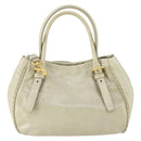 PRADA Hand Bag Leather 2way Gray Gold Auth 164922-2