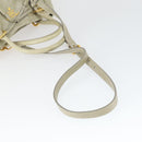 PRADA Hand Bag Leather 2way Gray Gold Auth 164922-7