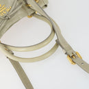 PRADA Hand Bag Leather 2way Gray Gold Auth 164922-8