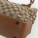 GUCCI GG Canvas Bamboo Hand Bag Beige 112526 Auth 164925-10